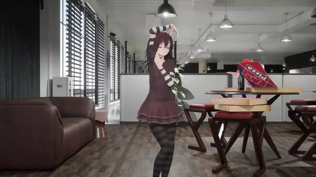 Gotik kız hentai soyunup sadece çoraplı yumuşak kızıl saçlı ve kıyafet rengi smixix ile çıplak küçük memelerle dans ediyor