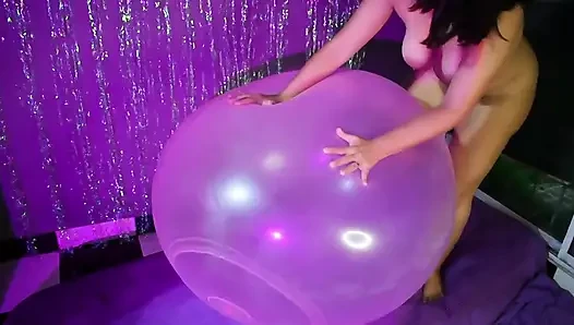 Naked and Riding Overinflated Wubble Ball - Round 3 - Bunny Looner