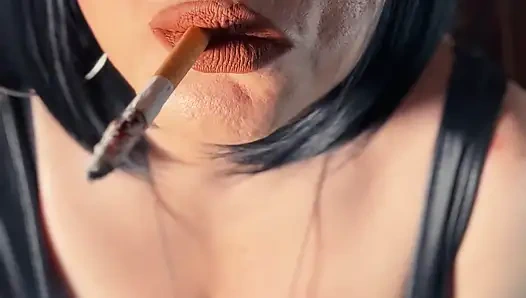 The Beautiful Goth Tina Snua Loves To Dress Up & Smoke For Her Smoking Fans! - Spandex BBW Shiny Smoker