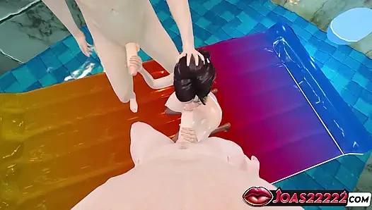 Sheila havuz grubu 3d animasyon - çifte sakso elle muamele, dp kovboy kız, sansürsüz hentai'de misyoner dölleme