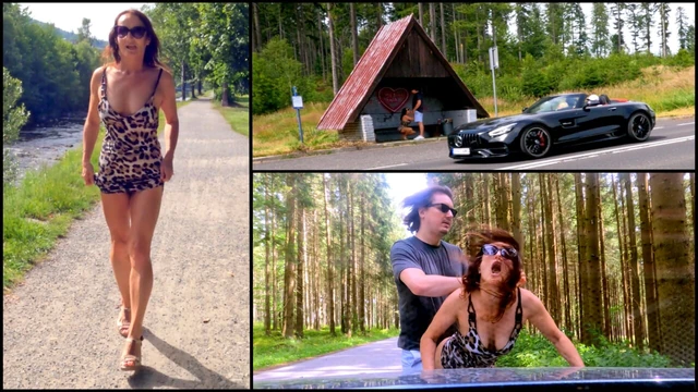 Горячую пуму застукали с молодым парнем на автобусной остановке. Огромный оргазм и болезненный трах.