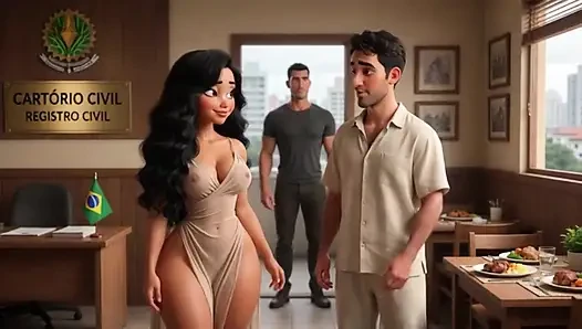 The Husband Secretly Watches His Wife Sharing Intense Encounter with Tall Protector at the Family Farm
