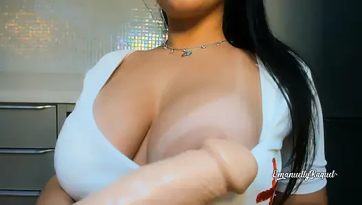 Rol yapma ateşli latin hemşire emanuelly raquel sperm toplamana yardım ediyor