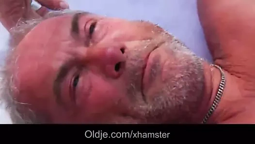 Athletic grandpa fucks a very horny cute teenie