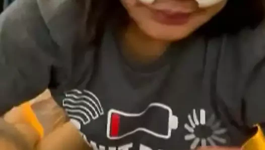 Harika sakız işi için takma dişler – cim ile kafa ve yutma