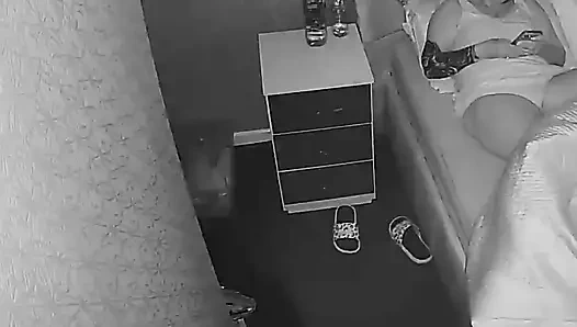 Step mom with tattoo sneaking into step son bed