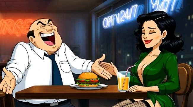 Sürtük Evli Kadın Edepsiz Umumi Tuvalette Sikiliyor. Karikatür