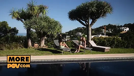Candee ve Leya Lia Lin'i seksi bir dörtlü seksle kurtarıyor