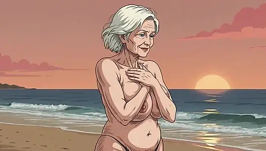 Çizgi film büyük memeli plaj olgunlaşır