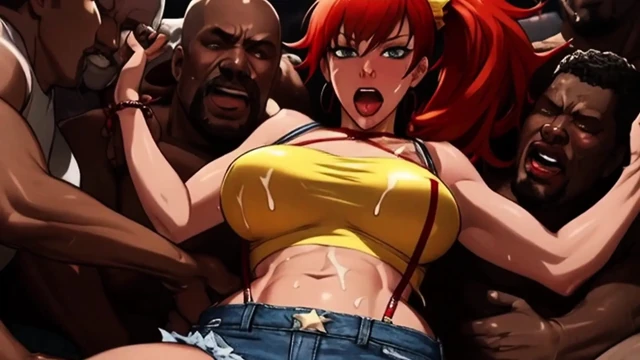 Kızıl saçlı orta yaşlı seksi kadın pokemon oynamayı bırakıyor ve mosh çukurunda büyük zenci içine alıyor!!