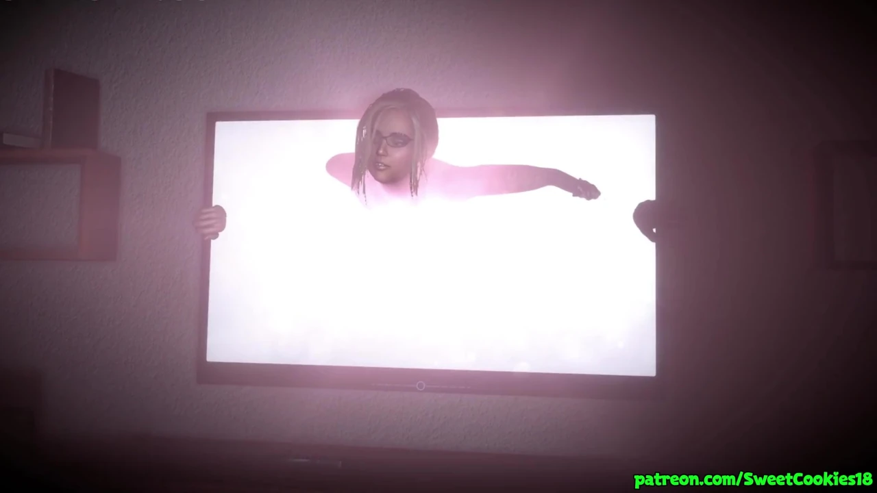 Succubus Climbs Out of TV & Gets Filled with Cum