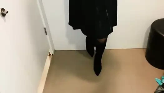 Külotlu çorap teaser 2 ile siyah süet çizmeler