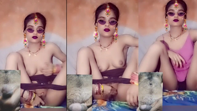 Güzel kız görüntülü görüşmede kocasının arkadaşıyla sohbet ediyor