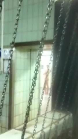 Risky jerk off in public shower