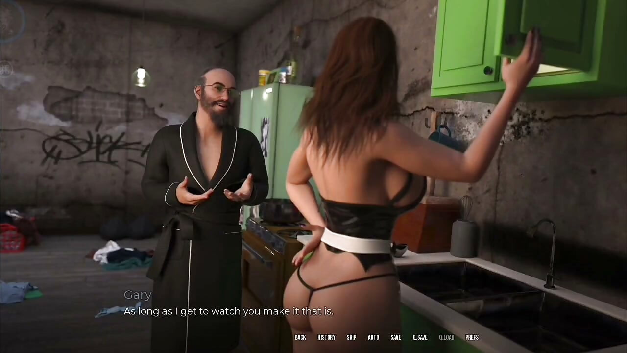 Güvenlikte- luna yaşlı sapık Gary'nin daireyi temiziyor