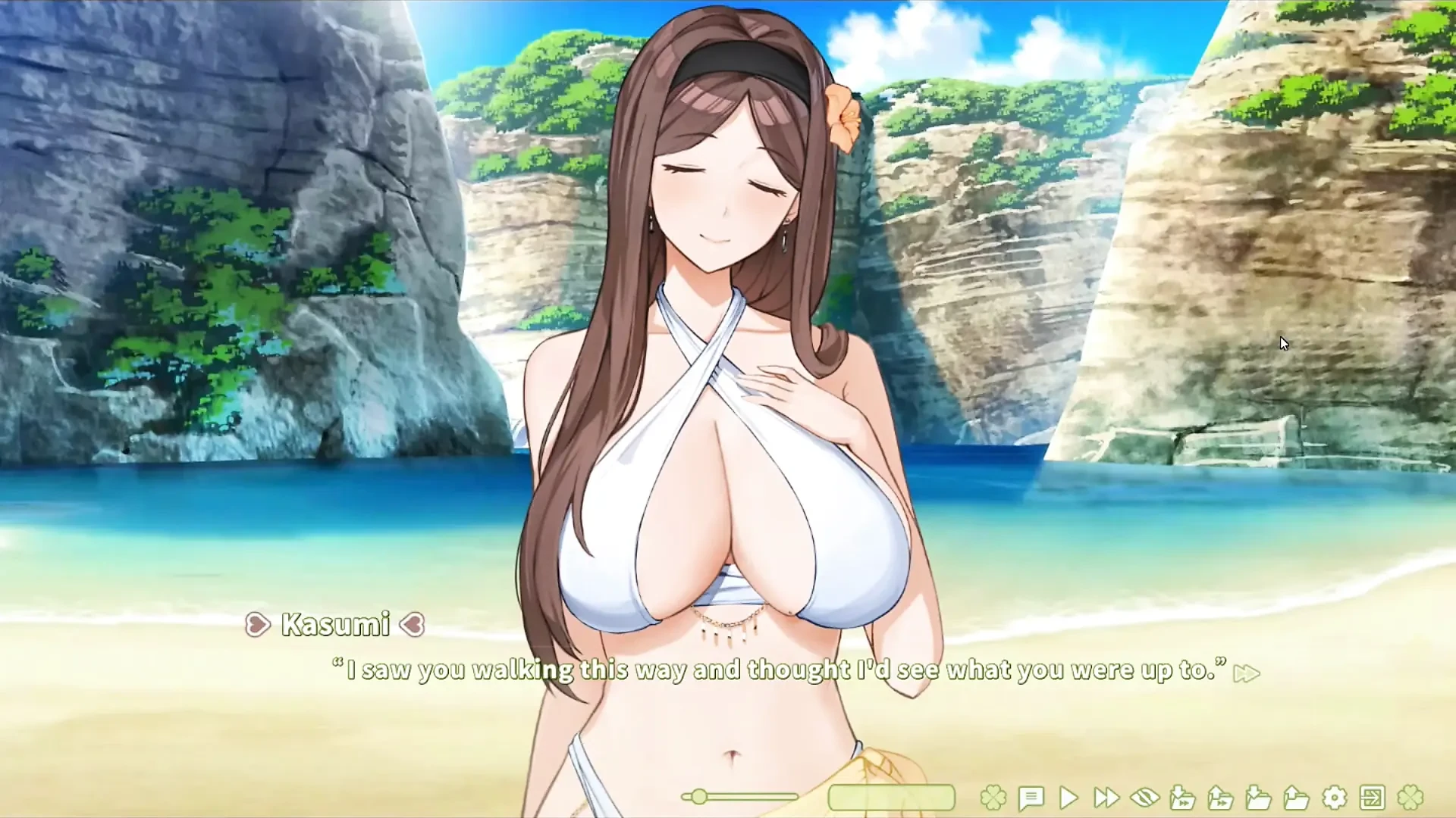 Hentai Game – Summer Clover – Unstoppable Urge On The Beach – Kasumi’s Secret Beach Sex