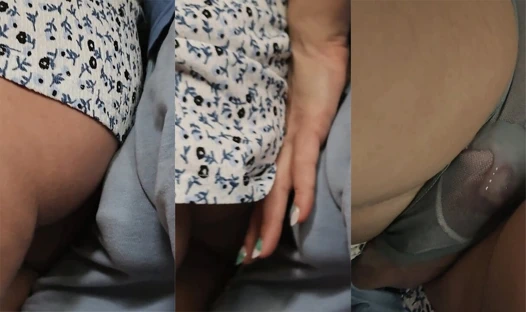 Almost Seen when She Touch Stranger's Erection In a Crowded Train. Girl's Panties get Soaked With His  Warm Sperm