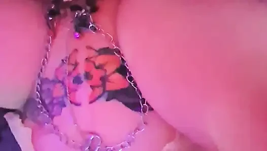 Chained swollen pussy fucked deep by a huge cock