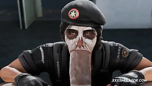 Seksi caveira oral ve derin seks ile bakış açısıyla nazikçe tapınma