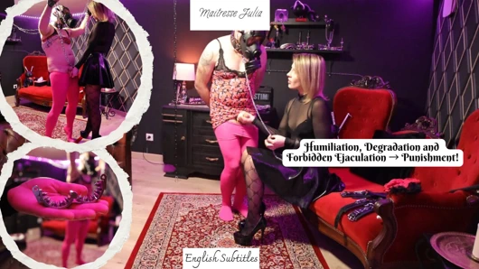 Aşağılama, aşağılama, yasak boşalma, ceza! Mistress Julia