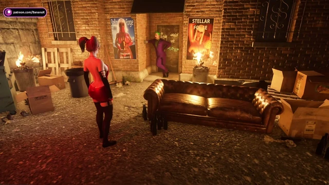 Joker futa harley quinn'i sokakta sert sikiyor