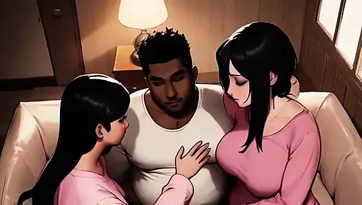 Üvey anne üvey babasını üvey kızını sikerken yakalıyor ve anlıyor