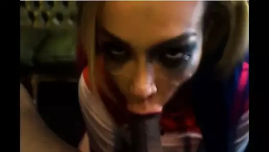 Harley quinn emme bir büyük siyah çük ve alır yüz