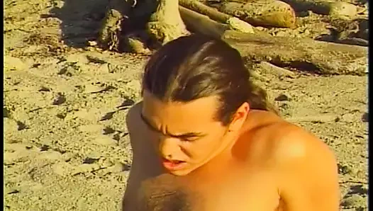 Sahilde çıplak, bir çift birbirini sikiyor