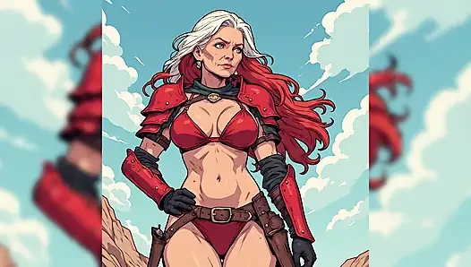 Anime tarzı seksi savaşçı orta yaşlı seksi kadınlar