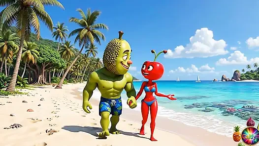 Bölüm 4 - sevimli ananas kızı ve tatlı avokado adam nazik tropikal anları paylaşıyor yapay zeka hentai