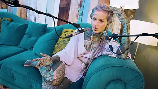 I talk about A - authentic - ASMR - Podcast - Talking - tattoo girl model goth punk dreadlocks
