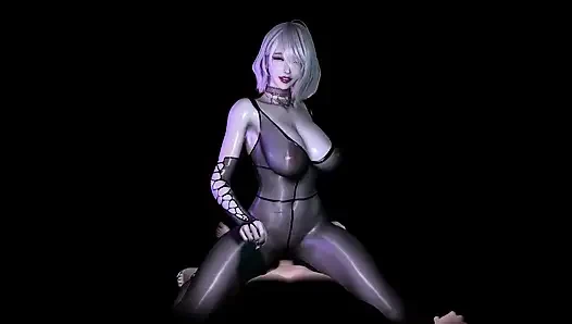 3 boyutlu kısa saçlı sürtük Asyalı fahişe seksi iç çamaşırlı çok sert sikiliyor