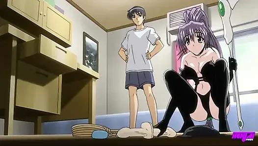 HENTAI PROS - ревность Hitomi превращается в удовольствие, поскольку она начинена надвое, и получает кримпай Akitoshi и Mina