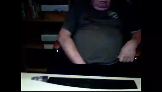 Büyükbaba inme üzerinde web kamerası