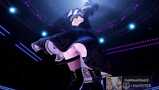 MMD R18 Тряси этим 2B жопой, секс-танец Ahegao NTR трах с жестким трахом дилдо 3D, хентай, сексуальная сучка