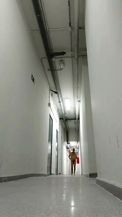 Running naked in a public hallway