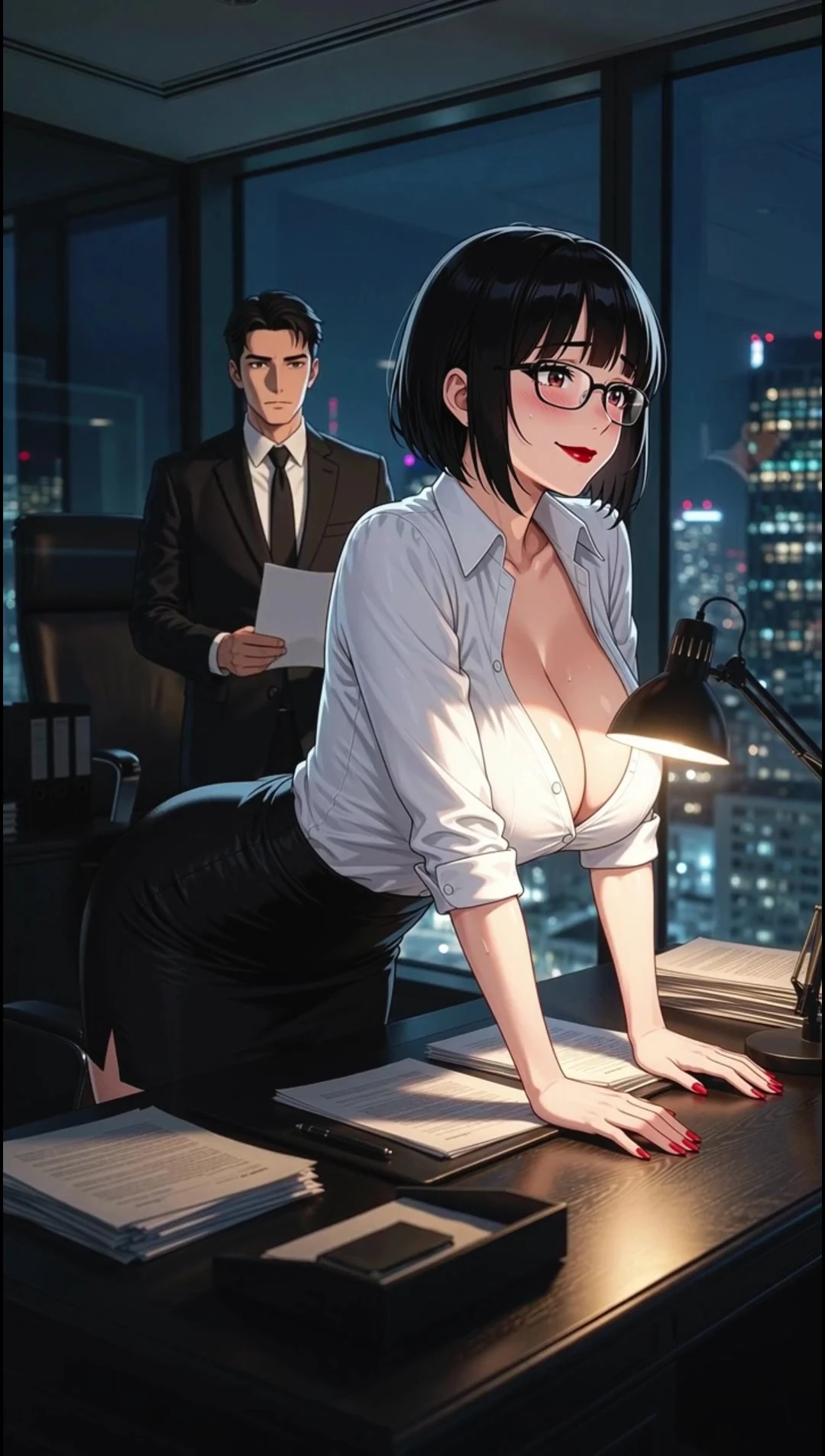 Innocent Secretary Begs Her Boss To Be The First To Fuck Her In The Office – AI-generated content