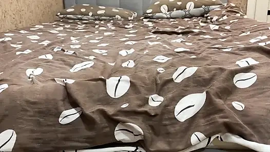 Stepsister with an Elastic Ass in Panties Gently Masturbates Pussy