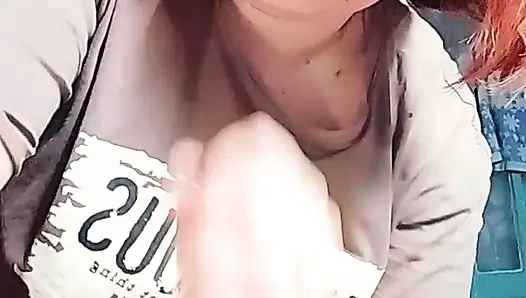 Amateur Girlfriend Blowjob Instead of Cooking - Curvy Brunette with Glasses Sucks and Jerks Cock
