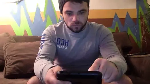 Str8 jerk session on couch