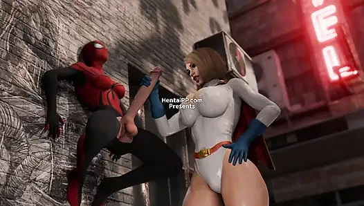 Güçlü kız domalıyor, örümcek adam arkada - çağlar için bir geçit