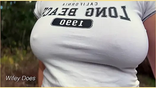 Wifey loves to be braless at all times.