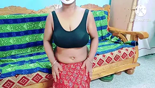 Neighbour Aunty's hot navel suck with honey by desi boy - tamil dirty talk with loud moaning