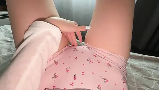 Stepsister Masturbating Pink Creamy Pussy Solo