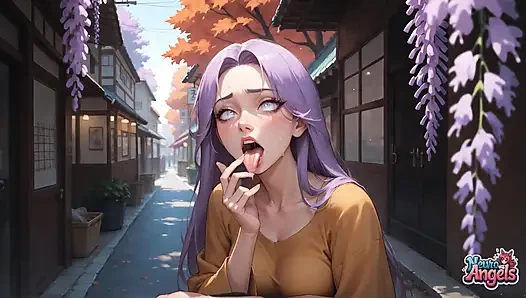 Mor saç hissi: Tokyo sokağı döl damlıyor