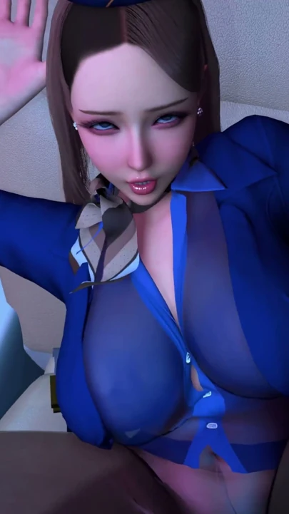 Mükemmel vücutlu bir hostesle sikişmek ve içine boşalmak - 3D Animasyon 4K | Clip 3