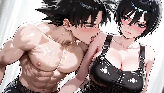 Goku (DB) x Mikasa (AOT)