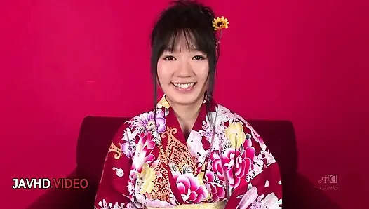 Chiharu's Sexy Kimono Seduction Ends with Ecstatic Asian Creampie Threesome