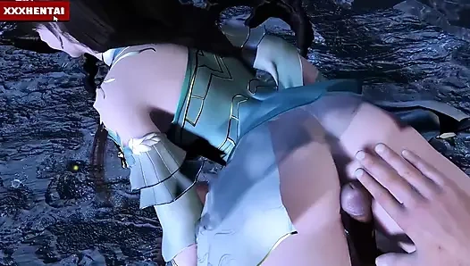 Sanal alemlerin göğüs kraliçesi - 3 boyutlu hentai animasyon