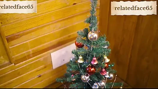 Hintli çift Noel gecesi bütün gece seks yapıyor